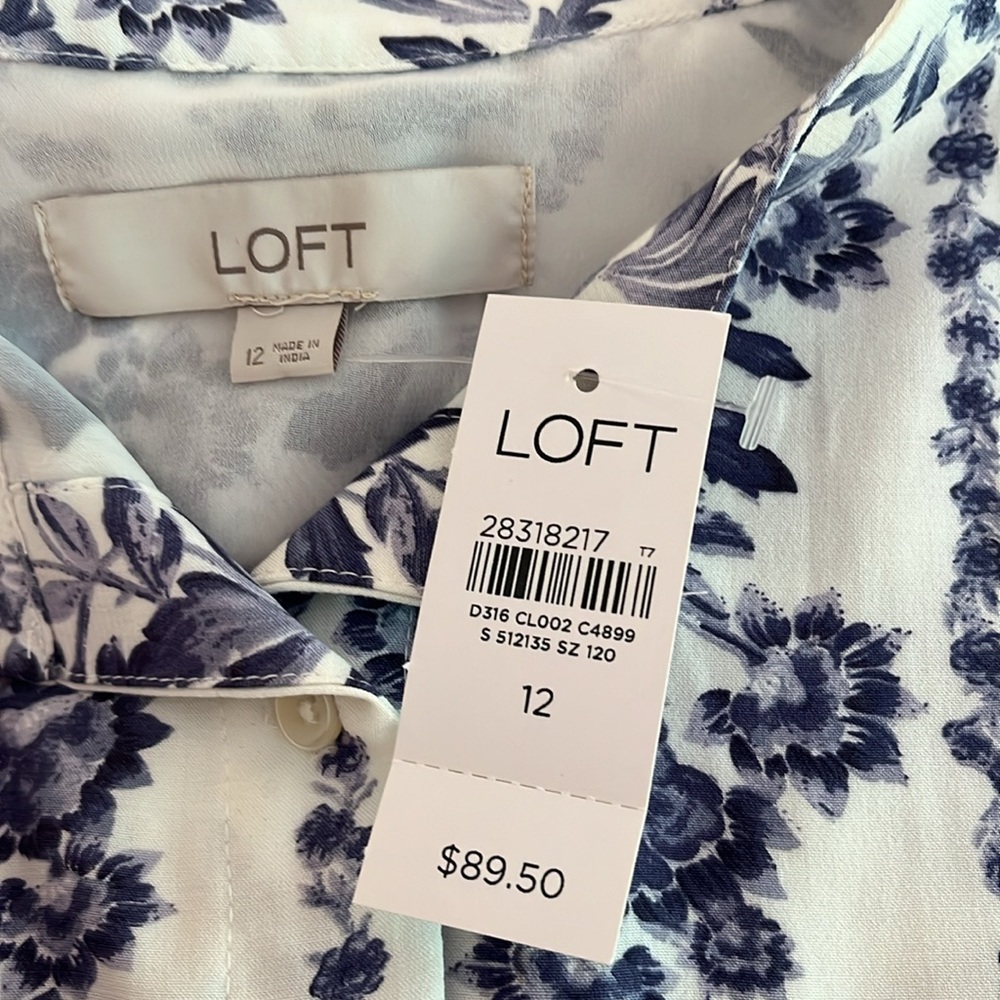 LOFT Floral Print Swing Dress - Picture 5 of 6